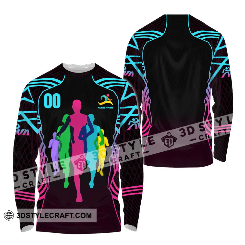 Unisex Shirt - Custom Running 3D Shirt Long Sleeve Polo / S T-shirt