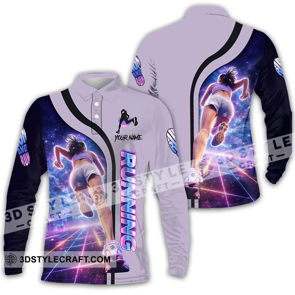 Unisex Shirt - Custom Running 3D Shirt Long Sleeve Polo / S T-shirt
