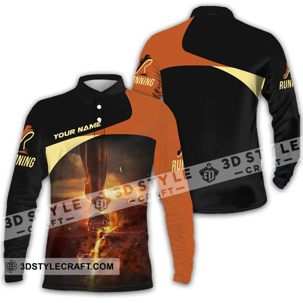 Unisex Shirt - Custom Running 3D Shirt Long Sleeve Polo / S T-shirt