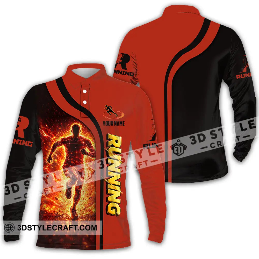 Unisex Shirt - Custom Running 3D Shirt Long Sleeve Polo / S T-shirt