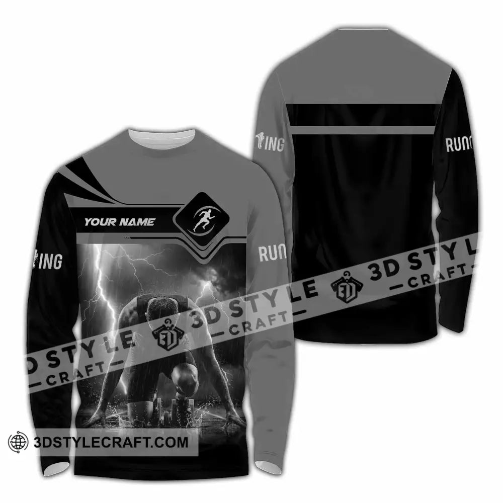 Unisex Shirt - Custom Running 3D Shirt Long Sleeve Shirt / S T-shirt