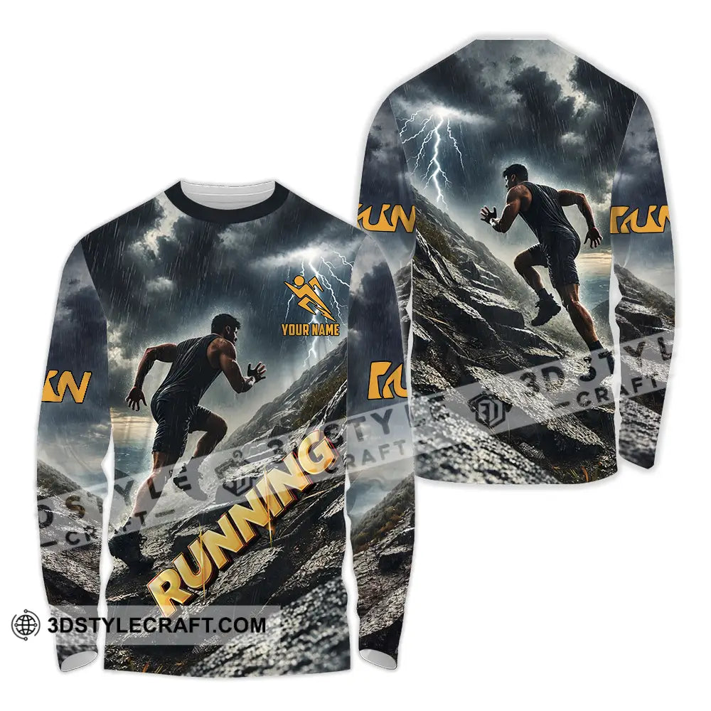 Unisex Shirt - Custom Running 3D Shirt Long Sleeve Shirt / S T-shirt
