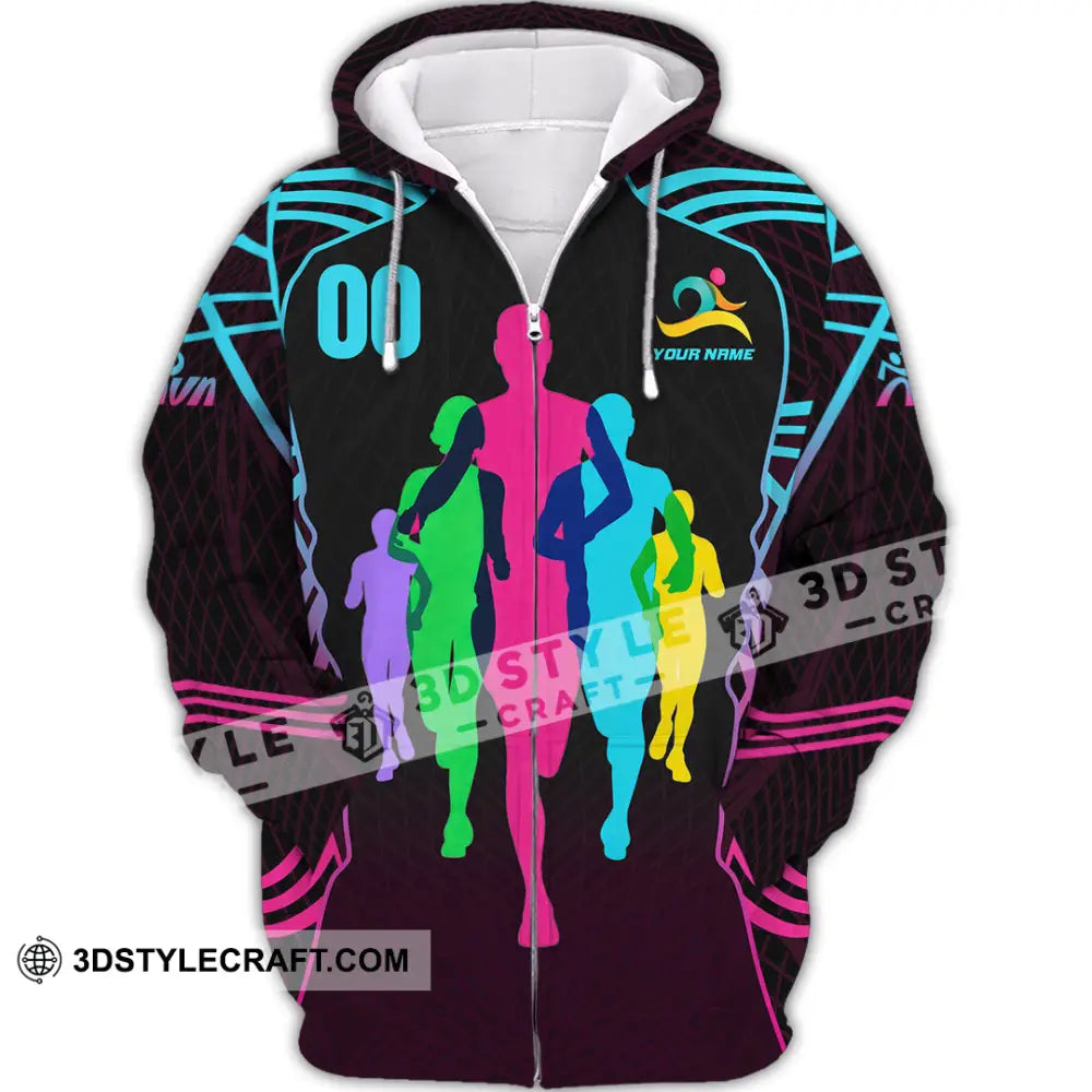Unisex Shirt - Custom Running 3D Shirt Zipper Hoodie / S T-shirt