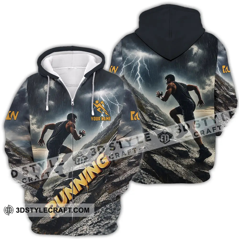 Unisex Shirt - Custom Running 3D Shirt Zipper Hoodie / S T-shirt