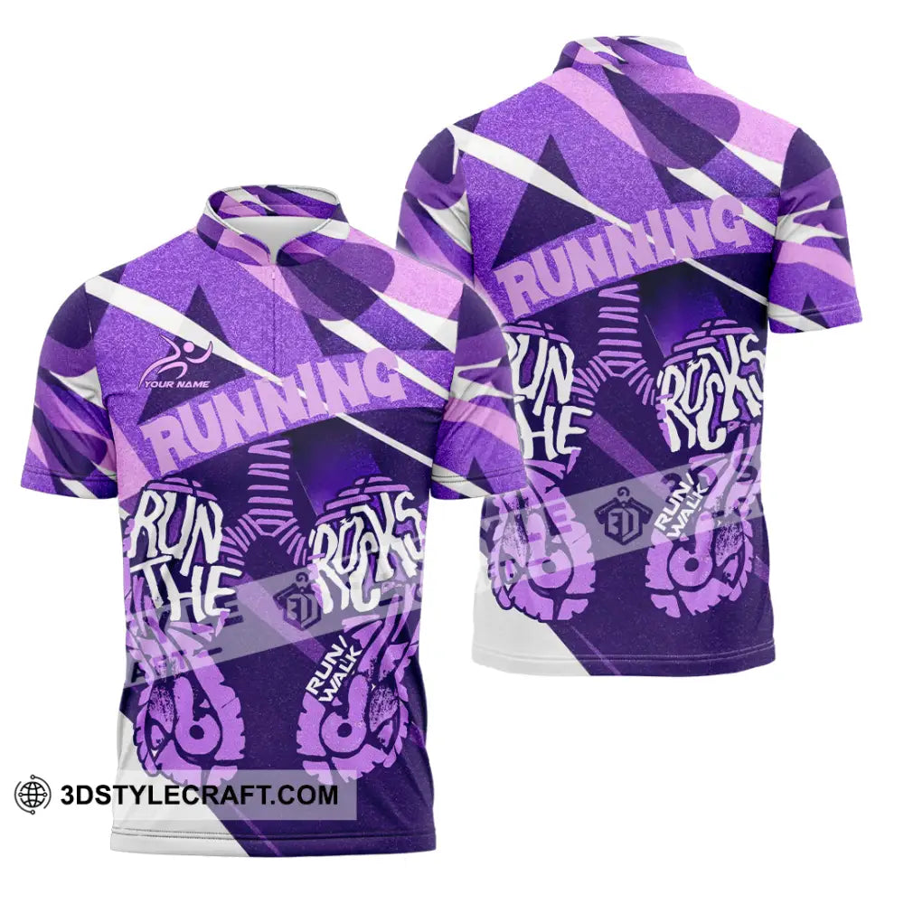 Unisex Shirt - Custom Running 3D Shirt Zipper Polo Shirt / S T-shirt