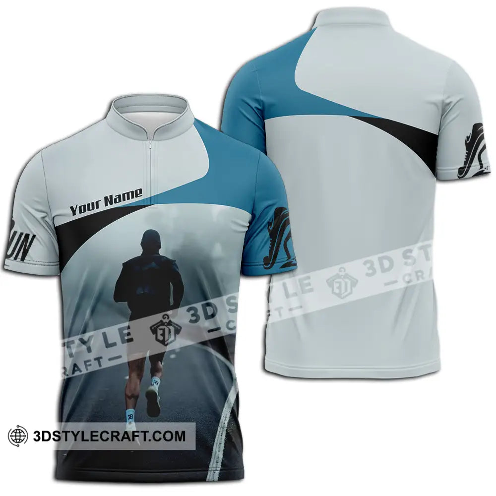 Unisex Shirt - Custom Running 3D Shirt - Zipper Polo Shirt / S - T-shirt