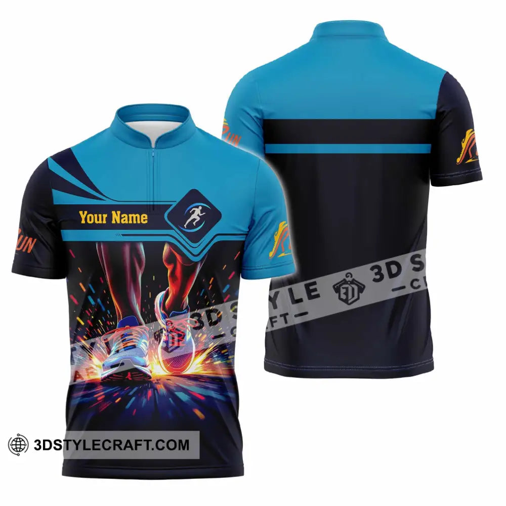 Unisex Shirt - Custom Running 3D Shirt Zipper Polo Shirt / S T-shirt