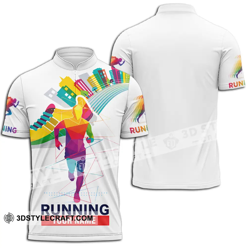 Unisex Shirt - Custom Running 3D Shirt Zipper Polo Shirt / S T-shirt