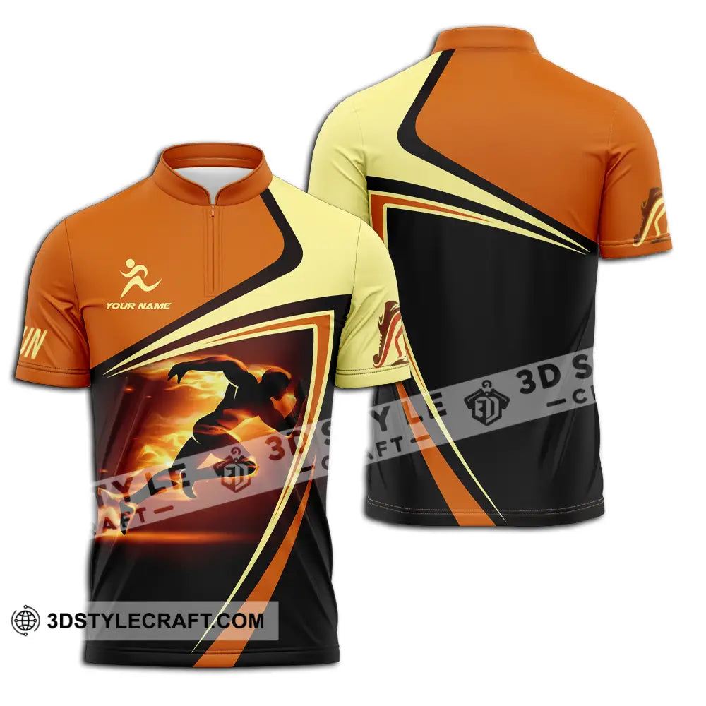 Unisex Shirt - Custom Running 3D Shirt Zipper Polo Shirt / S T-shirt