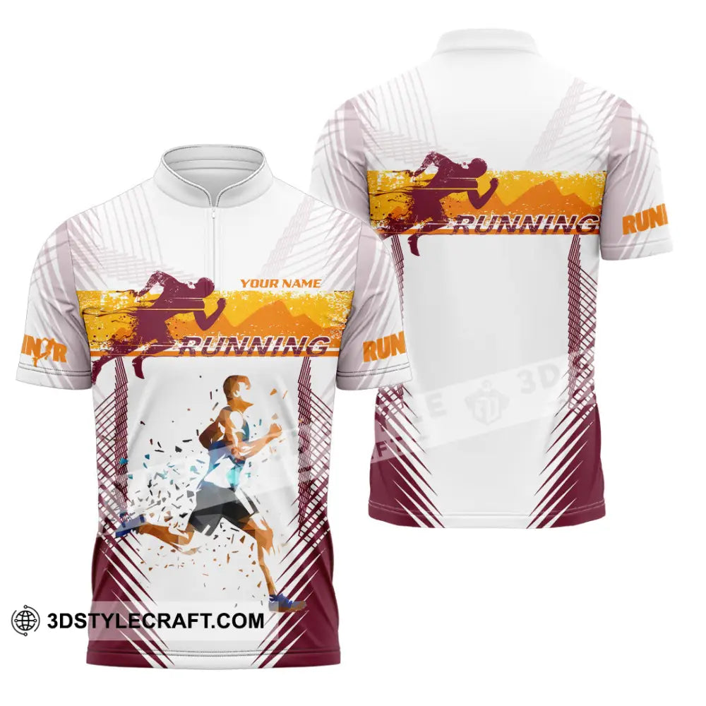 Unisex Shirt - Custom Running 3D Shirt Zipper Polo Shirt / S T-shirt