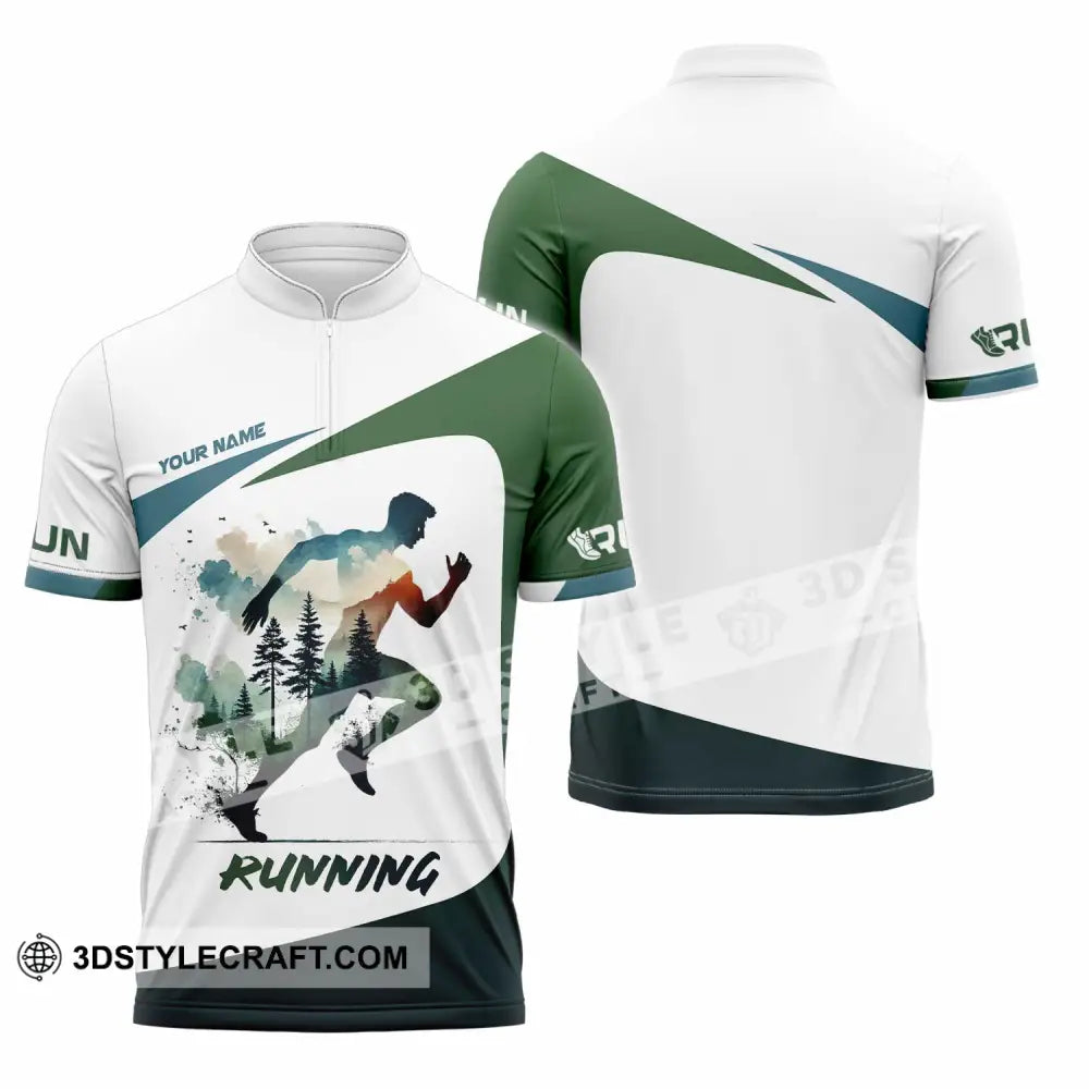 Unisex Shirt - Custom Running 3D Shirt Zipper Polo Shirt / S T-shirt