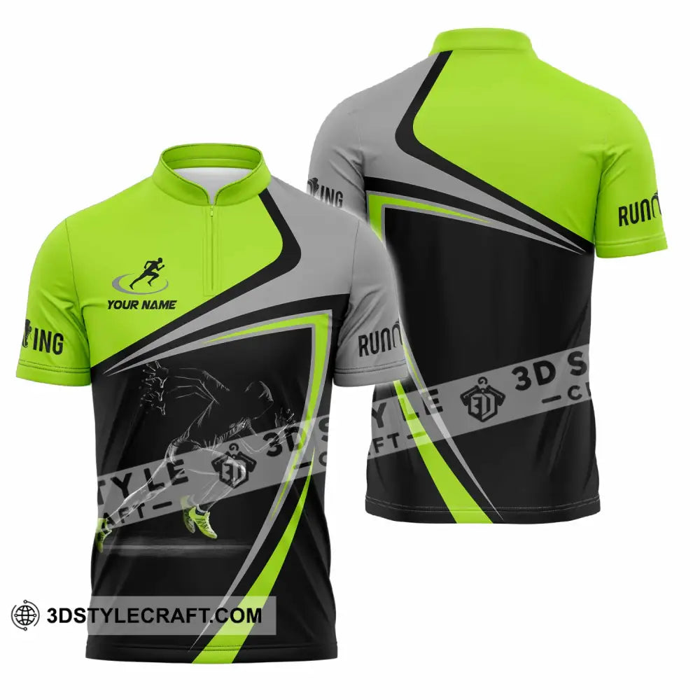Unisex Shirt - Custom Running 3D Shirt Zipper Polo Shirt / S T-shirt