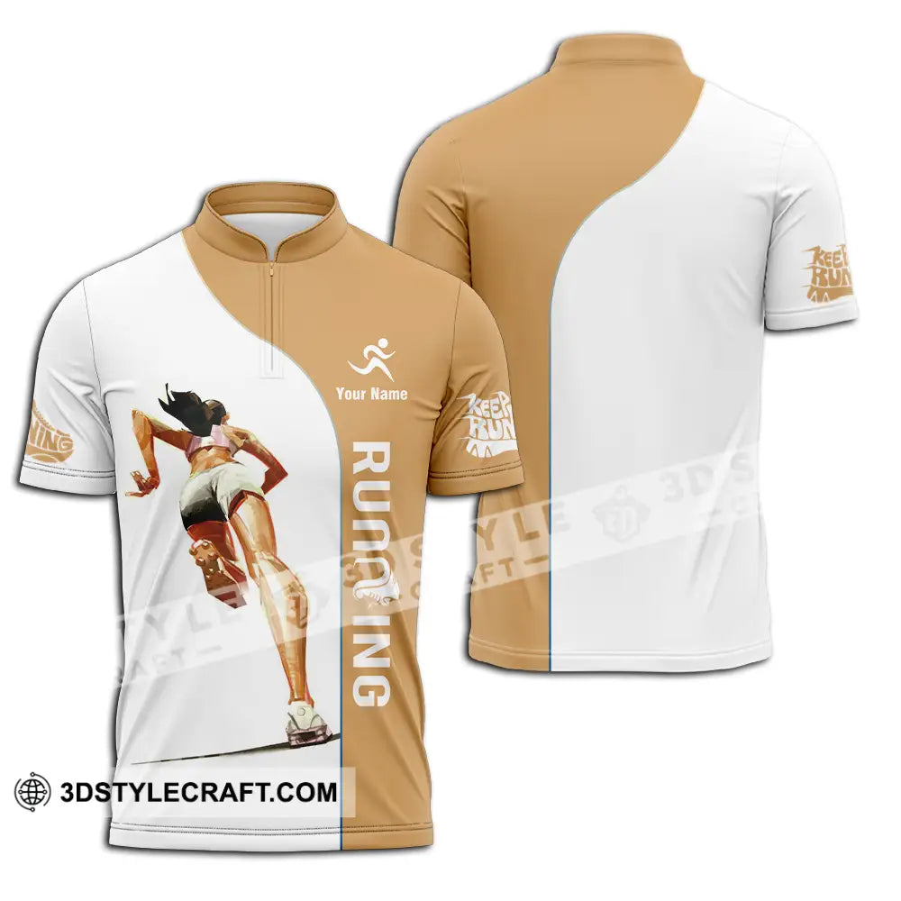 Unisex Shirt - Custom Running 3D Shirt Zipper Polo Shirt / S T-shirt