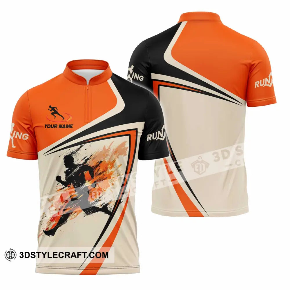 Unisex Shirt - Custom Running 3D Shirt Zipper Polo Shirt / S T-shirt