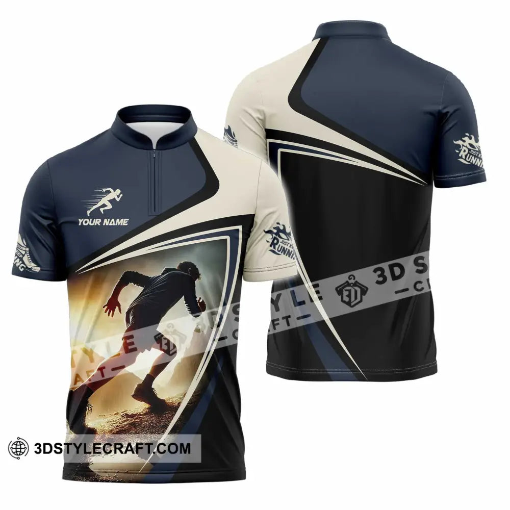 Unisex Shirt - Custom Running 3D Shirt Zipper Polo Shirt / S T-shirt