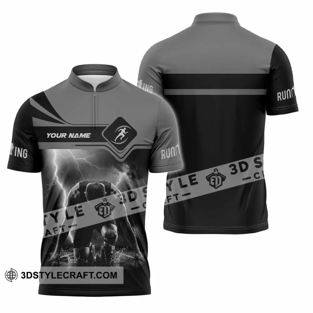 Unisex Shirt - Custom Running 3D Shirt Zipper Polo Shirt / S T-shirt