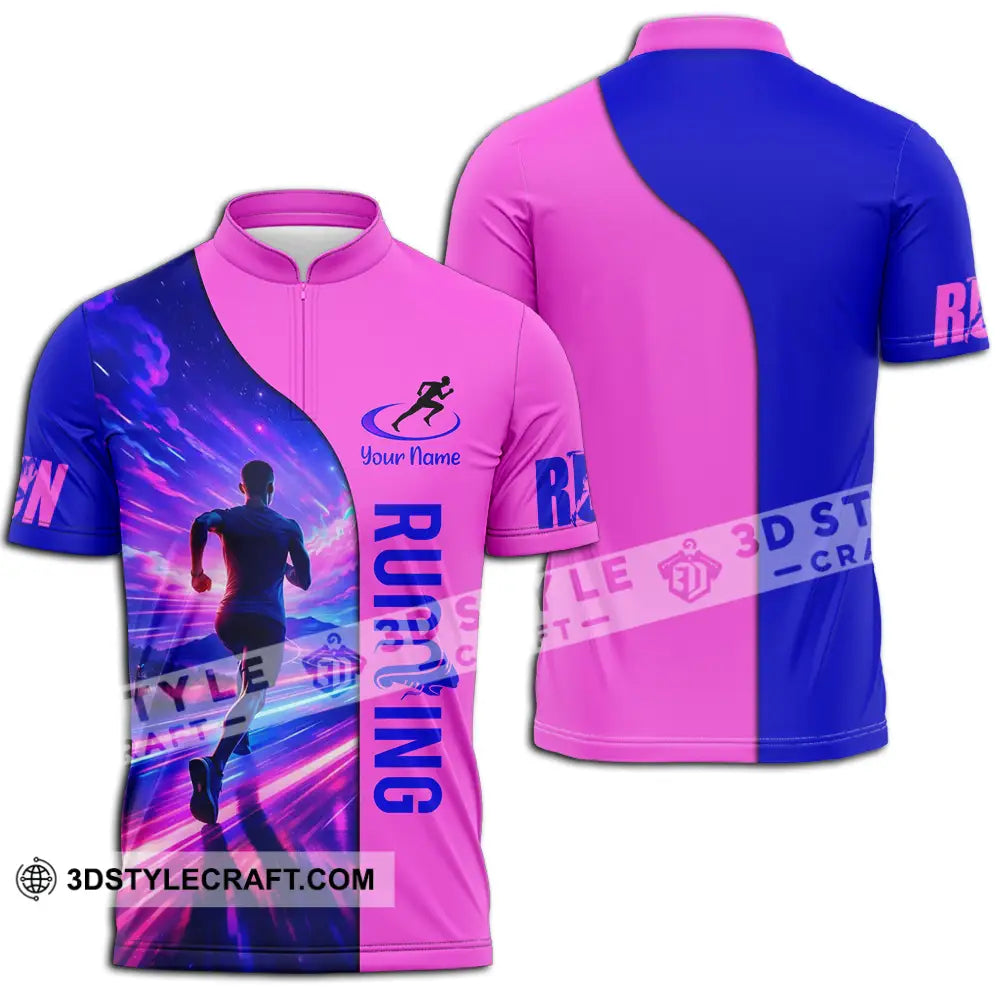 Unisex Shirt - Custom Running 3D Shirt Zipper Polo Shirt / S T-shirt