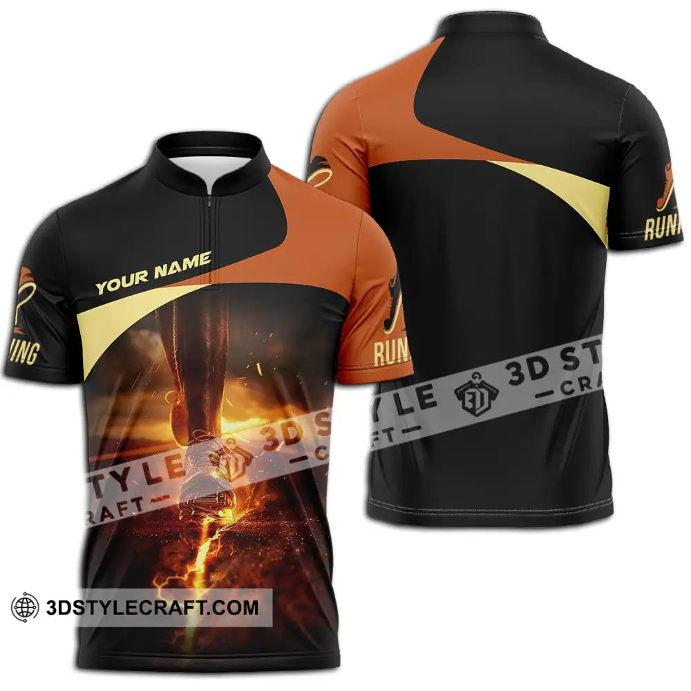 Unisex Shirt - Custom Running 3D Shirt Zipper Polo Shirt / S T-shirt