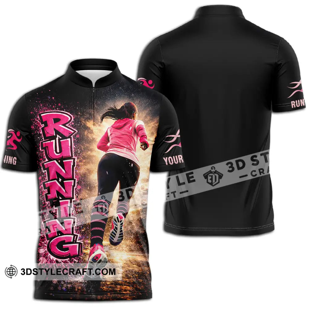 Unisex Shirt - Custom Running 3D Shirt Zipper Polo Shirt / S T-shirt