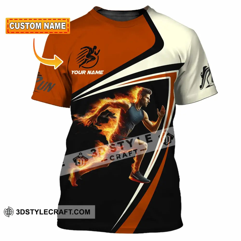 Unisex Shirt - Custom Running Fire Man Shirt T-shirt