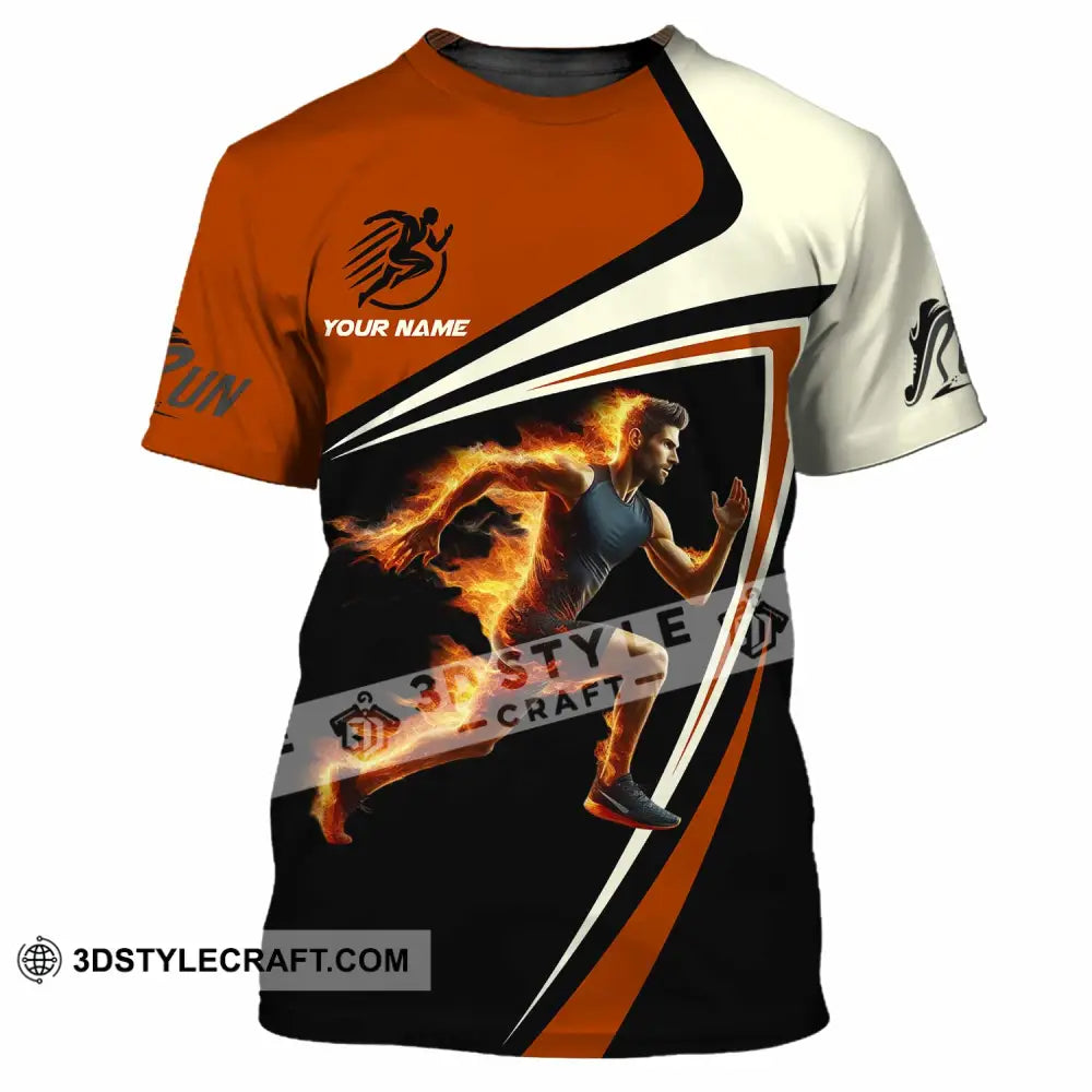 Unisex Shirt - Custom Running Fire Man Shirt T-Shirt / S T-shirt