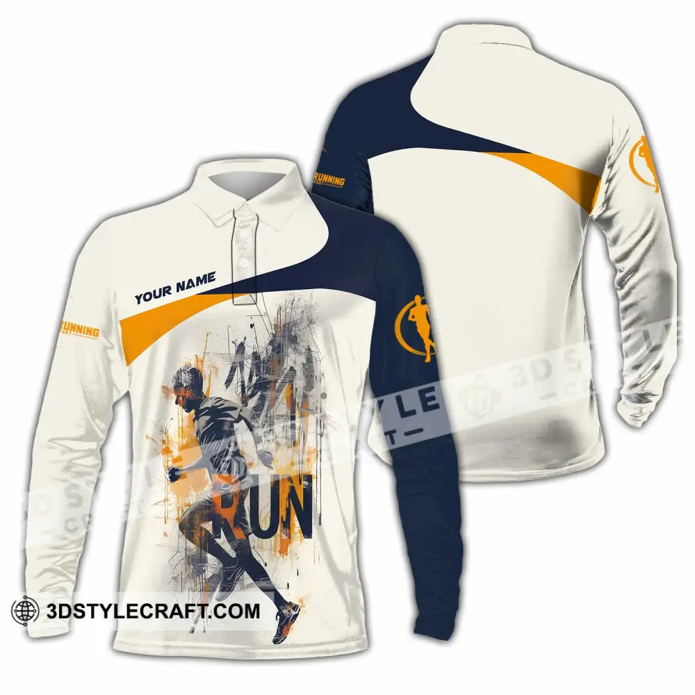 Unisex Shirt - Custom Running Never Give Up 3D Shirt Long Sleeve Polo / S T-shirt