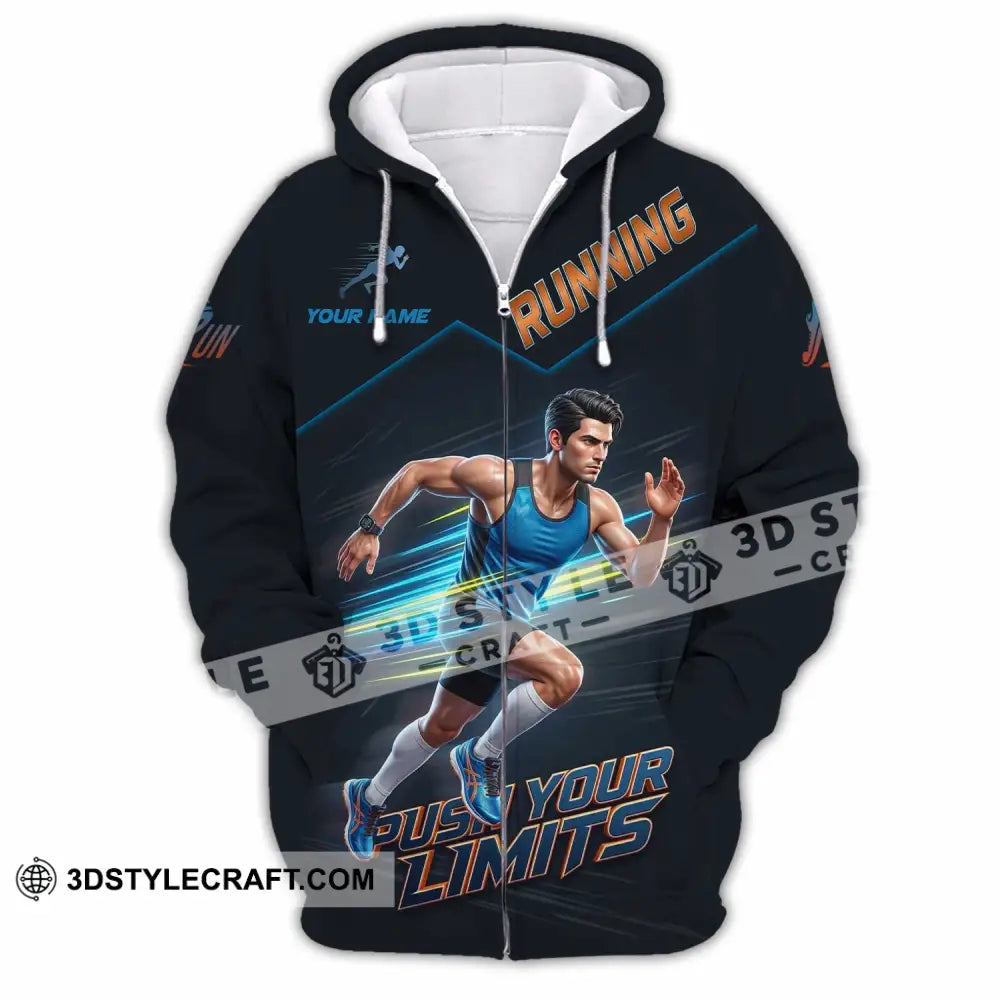 Unisex Shirt - Custom Running Push Your Limits Shirt - Zipper Hoodie / S - T-shirt