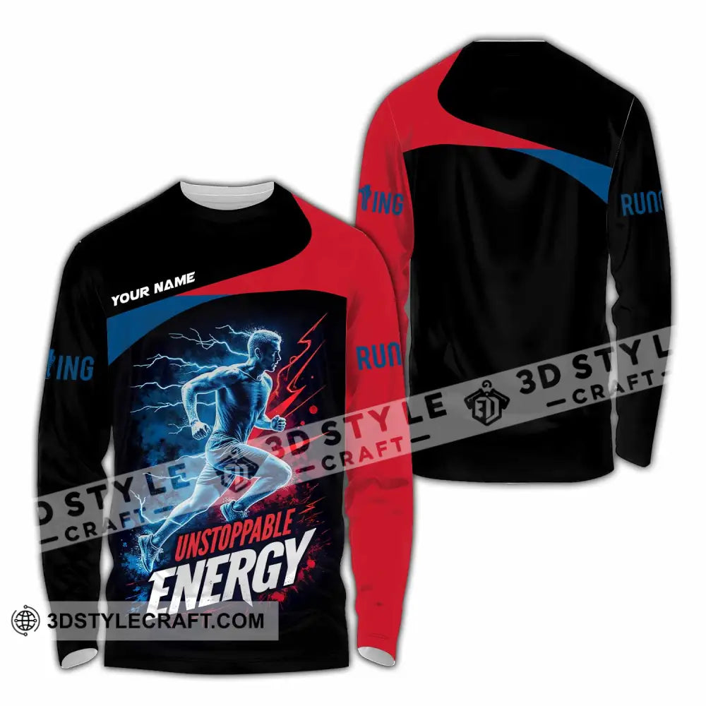 Unisex Shirt - Custom Running Unstoppable Energy Shirt Long Sleeve Shirt / S T-shirt