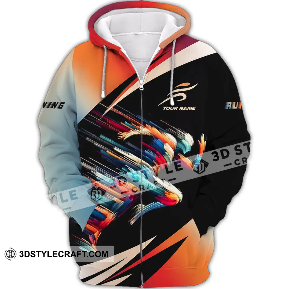 Unisex Shirt - Custom Running Shirt Zipper Hoodie / S T-shirt