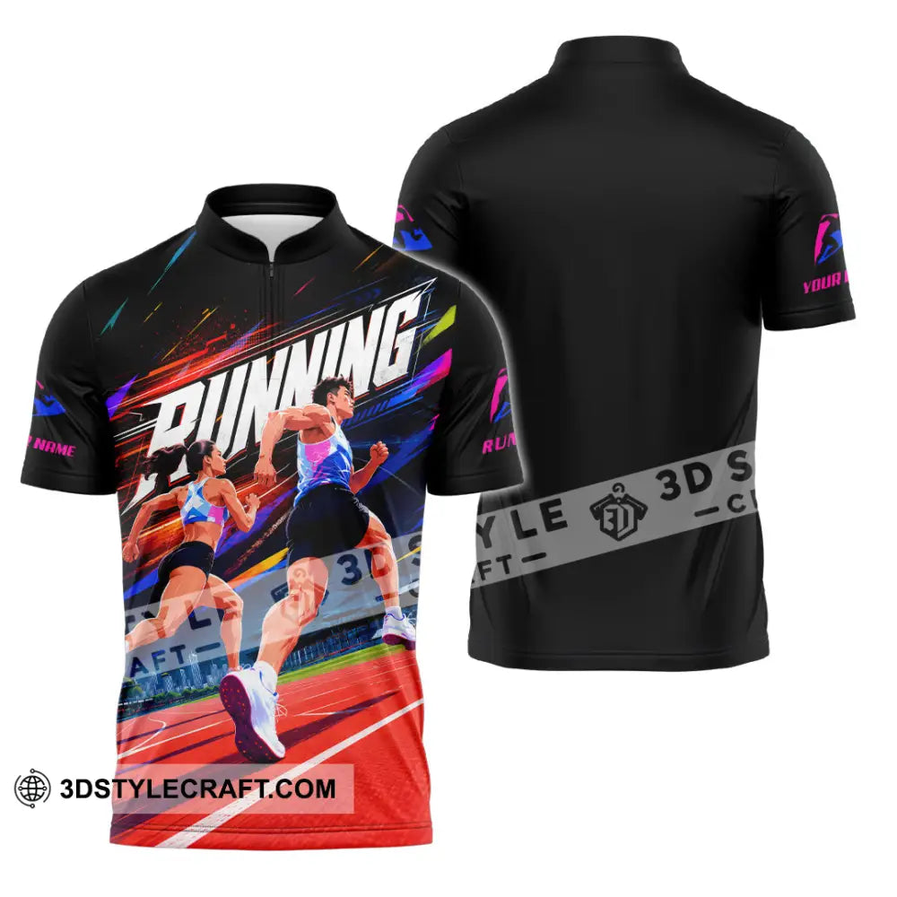 Unisex Shirt - Custom Running Shirt - Zipper Polo Shirt / S - T-shirt