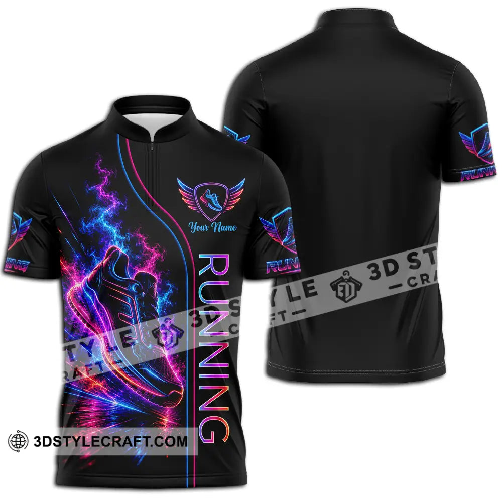 Unisex Shirt - Custom Running Shirt - Zipper Polo Shirt / S - T-shirt