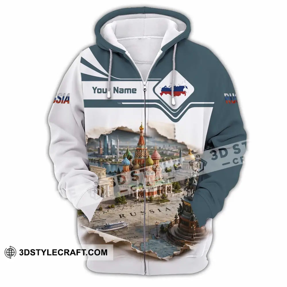 Unisex Shirt - Custom Russia Shirt - Zipper Hoodie / S - T-shirt