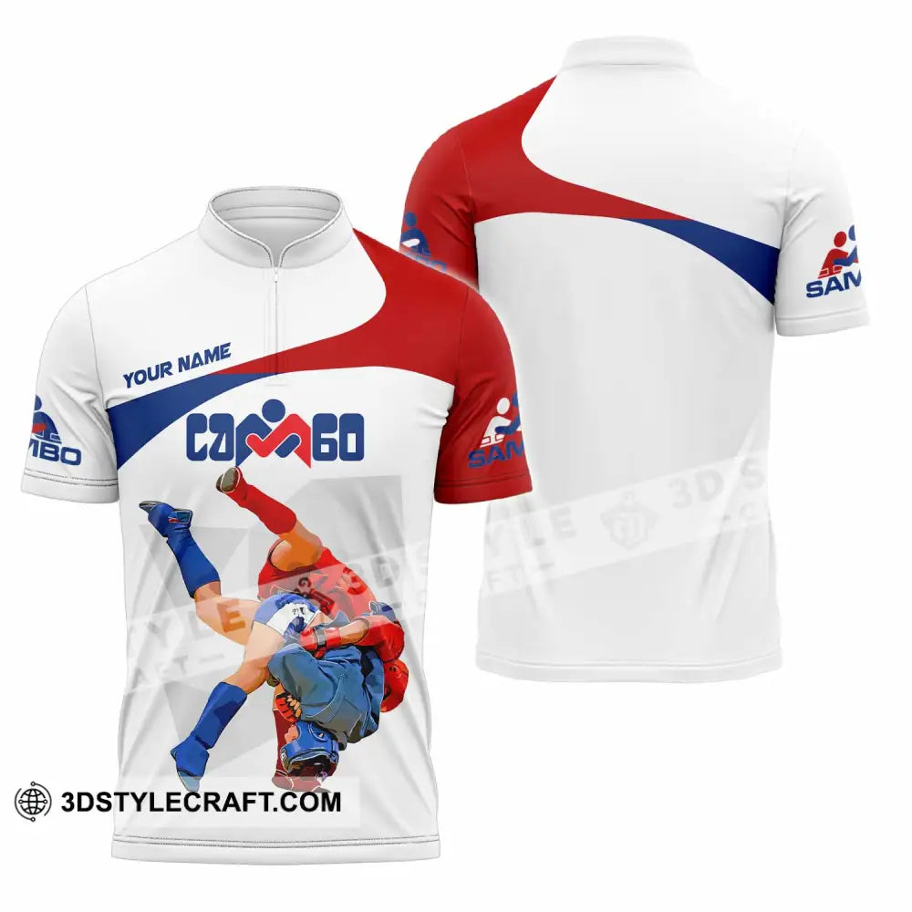 Unisex Shirt Custom Sambo Shirt Zipper Polo Shirt / S T shirt