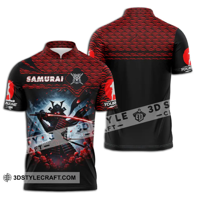 Unisex Shirt - Custom Samurai Shirt Zipper Polo Shirt / S T-shirt