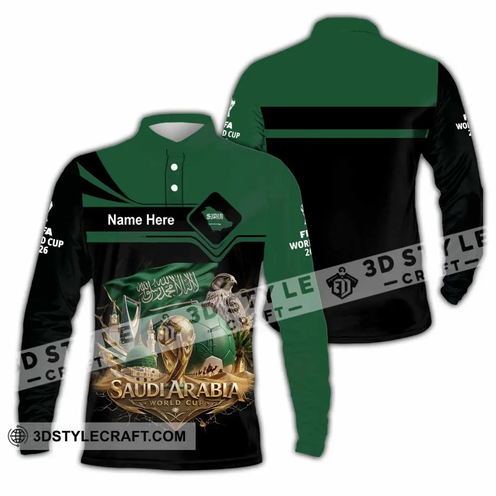 Unisex Shirt - Custom Saudi Arabia World Cup 2026 Shirt - Long Sleeve Polo / S - T-shirt