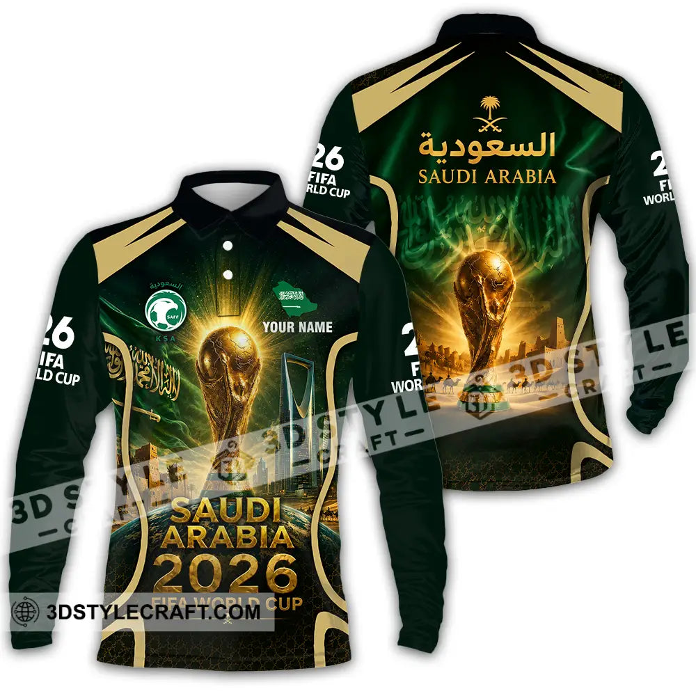 Unisex Shirt - Custom Saudi Arabia World Cup 2026 Shirt - Long Sleeve Polo / S - T-shirt