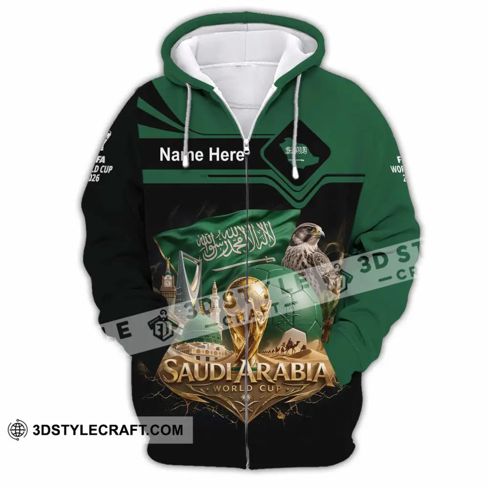 Unisex Shirt - Custom Saudi Arabia World Cup 2026 Shirt - Zipper Hoodie / S - T-shirt