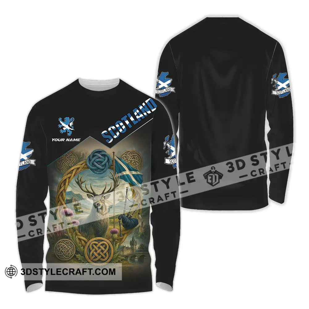 Unisex Shirt - Custom Scotland 3D Shirt Long Sleeve Shirt / S T-shirt
