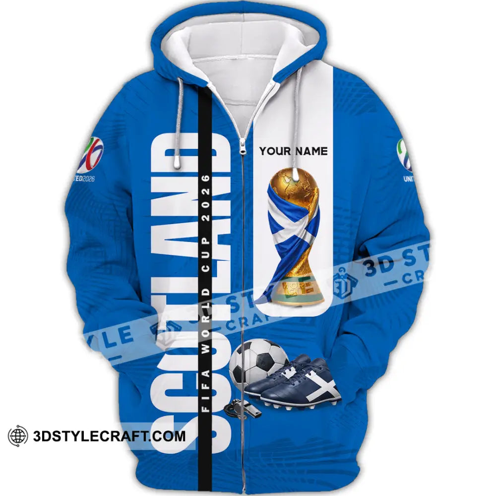 Unisex Shirt - Custom Scotland World Cup 2026 3D Shirt - Zipper Hoodie / S - T-shirt