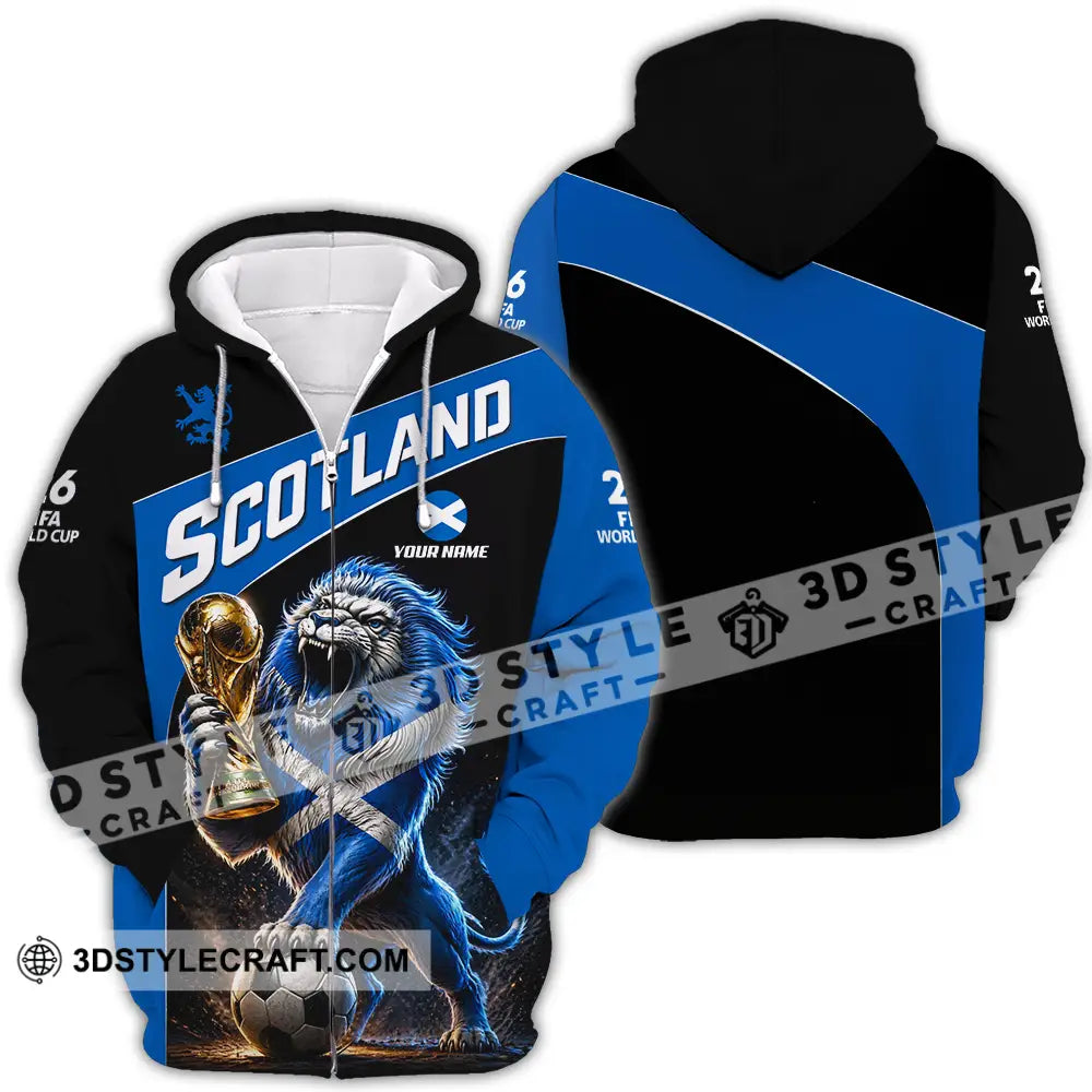 Unisex Shirt - Custom Scotland World Cup 2026 3D Shirt - Zipper Hoodie / S - T-shirt