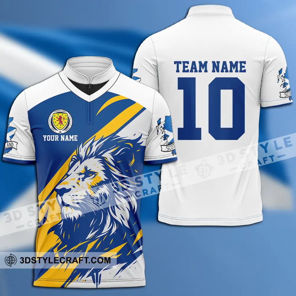 Unisex Shirt - Custom Scotland 3D Shirt Zipper Polo Shirt / S T-shirt