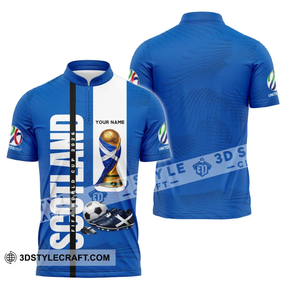 Unisex Shirt - Custom Scotland World Cup 2026 3D Shirt - Zipper Polo Shirt / S - T-shirt