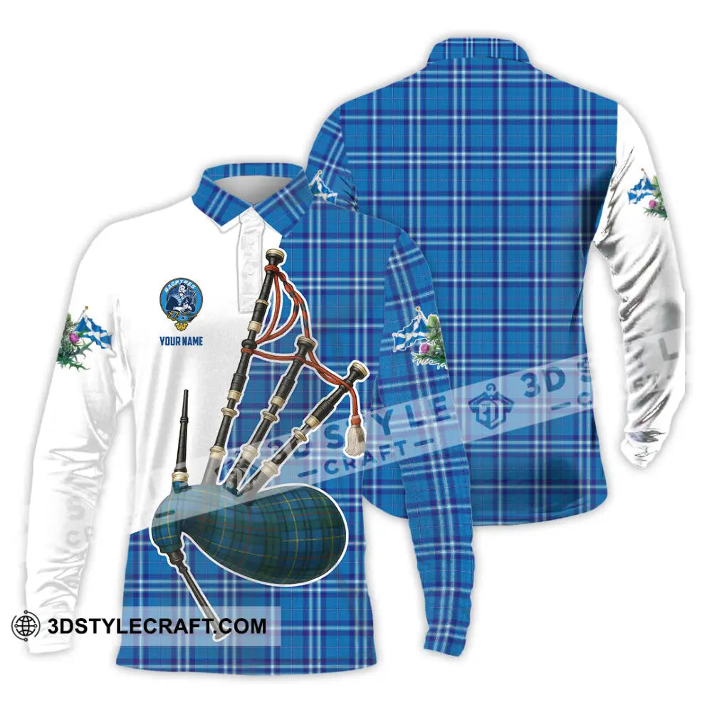 Unisex Shirt - Custom Scotland Bagpipe Shirt Long Sleeve Polo / S T-shirt