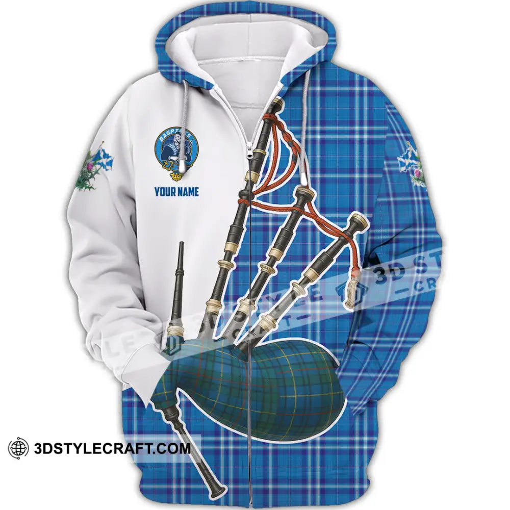 Unisex Shirt - Custom Scotland Bagpipe Shirt Zipper Hoodie / S T-shirt