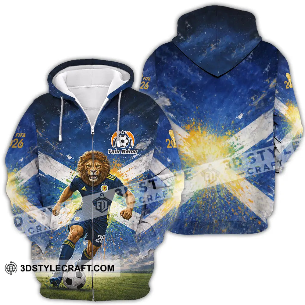 Unisex Shirt - Custom Scotland Fifa World Cup 2026 3D Shirt Zipper Hoodie / S T-shirt