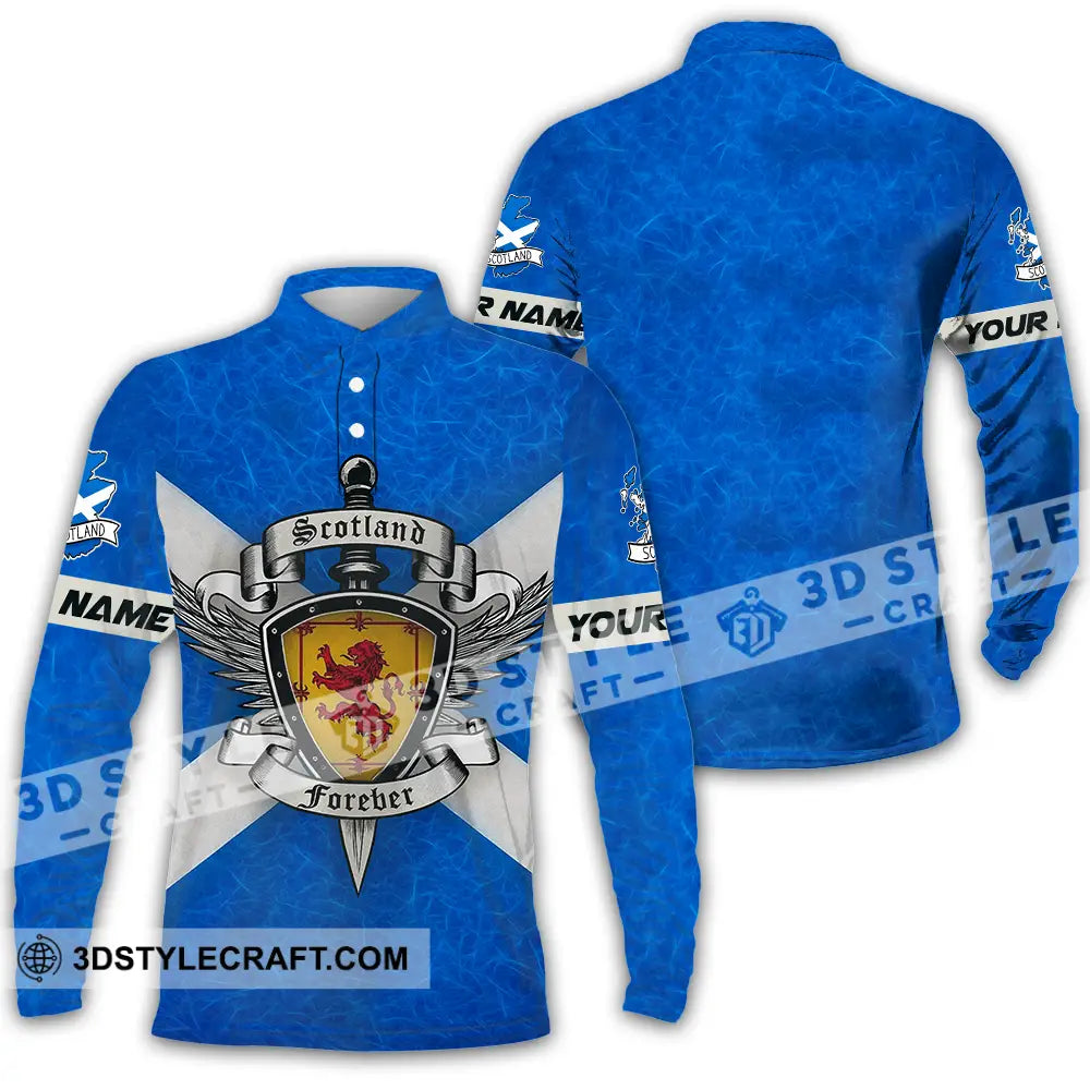 Unisex Shirt - Custom Scotland Forever Shirt Long Sleeve Polo / S T-shirt