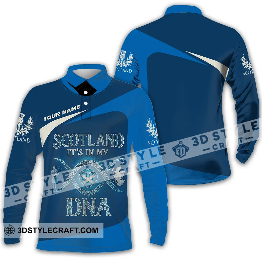 Unisex Shirt Custom Scotland It’s In My DNA Shirt Long Sleeve Polo / S T shirt