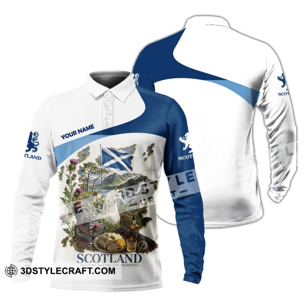 Unisex Shirt - Custom Scotland Shirt - Long Sleeve Polo / S - T-shirt