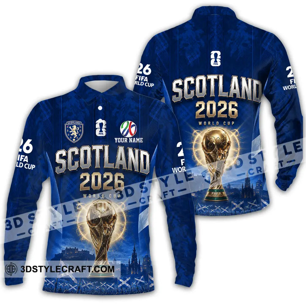 Unisex Shirt - Custom Scotland World Cup 2026 Shirt - Long Sleeve Polo / S - T-shirt