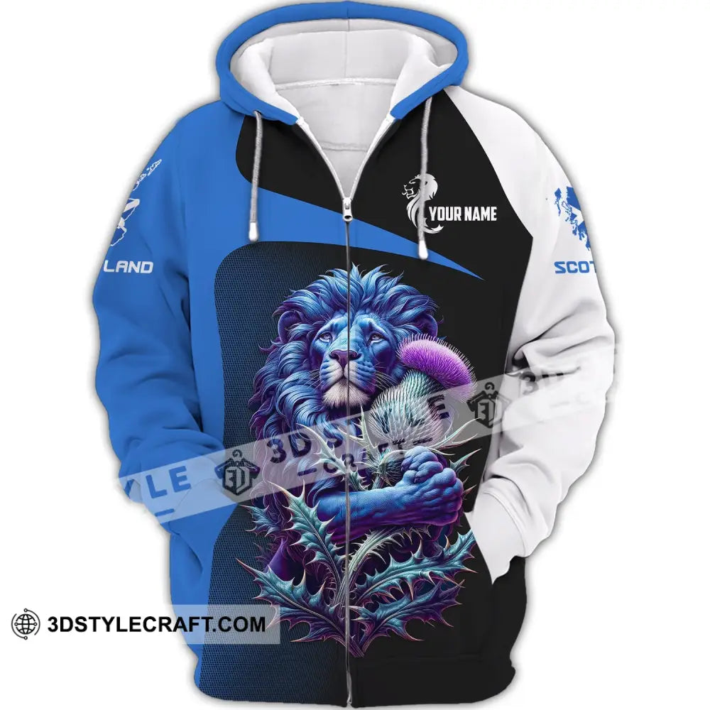 Unisex Shirt Custom Scotland Scottish T-Shirt Lover Zipper Hoodie / S